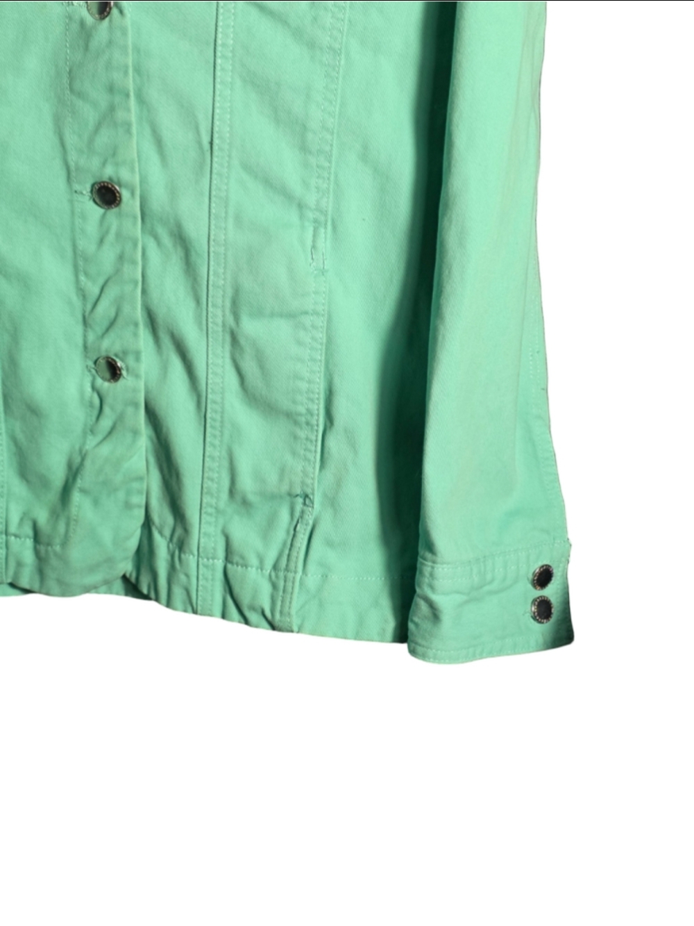 Women's American Sweetheart Green Jean Jacket Size M cottagecore grandmacore y2k - Picture 2 of 7